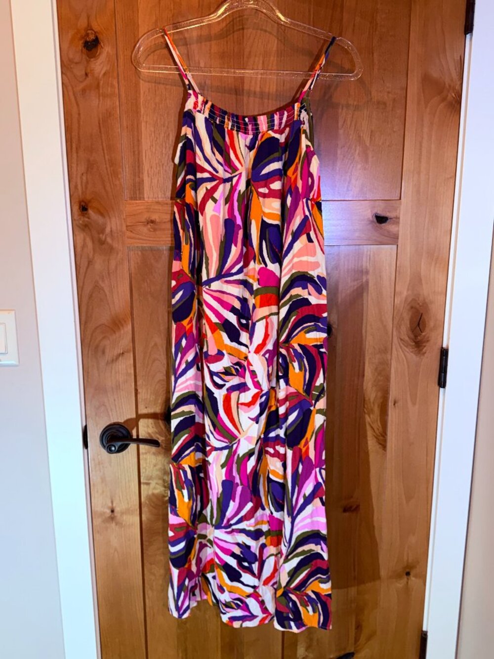 EVEREVE Abstract Floral Strappy Midi Dress Size M